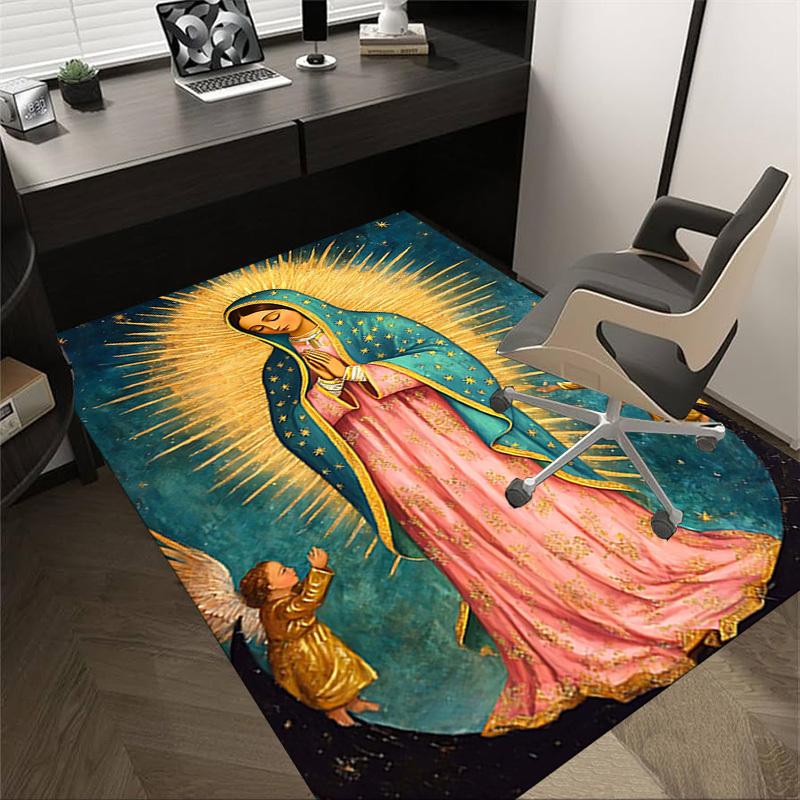 1PC Virgin Mary angels Extra Large Non Slip Floor carpet, Office, family, Studio   Large Area Rug Indoor Rugs, Bold Statement Piece