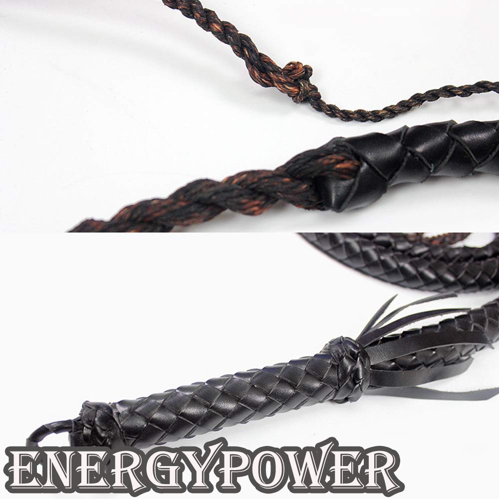 EnergyPower Single High Quality Genuine Cowhide 2 Made of Natural Cowhide That Will Fit In Your Hand the More You Use 2 Genuine Leather Braided
