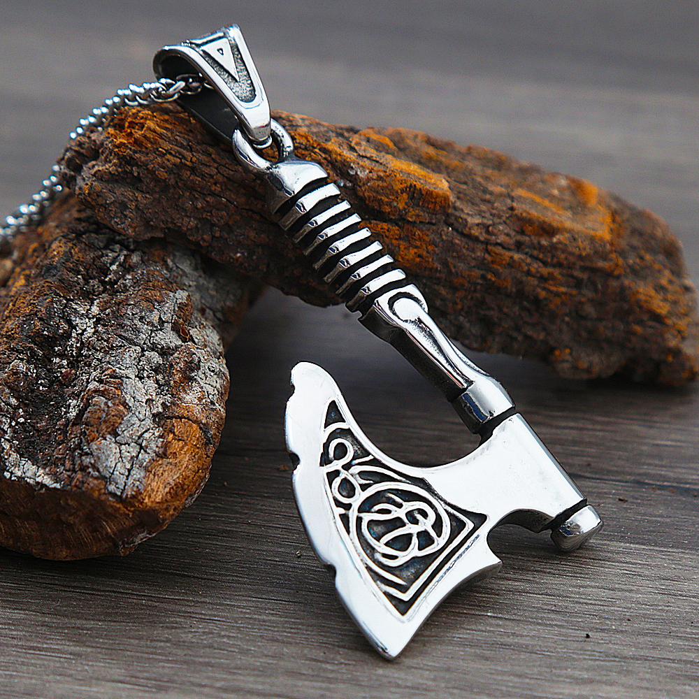 

Винтажное ожерелье Viking Odin Celtics, подвеска в стиле панк, скандинавская нержавеющая сталь, подвеска с топором викинга для мальчиков и мужчин, модные ювелирные изделия в стиле хип-хоп, подарок