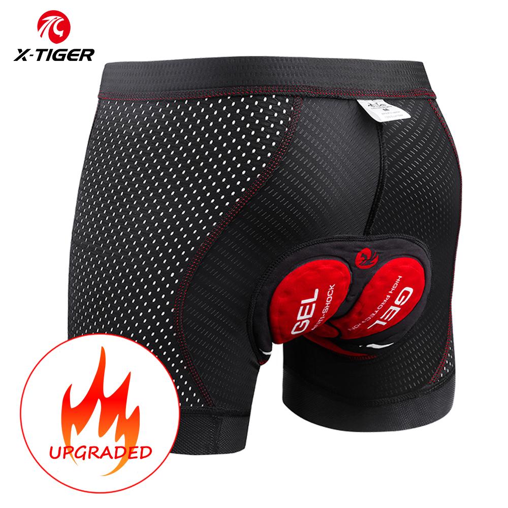 X-TIGER Herren Radunterwäsche Shorts 5D Gepolstertes Gel MTB Radhose Anti-Rutsch Beinabschluss Atmungsaktives Netz Radunterwäsche