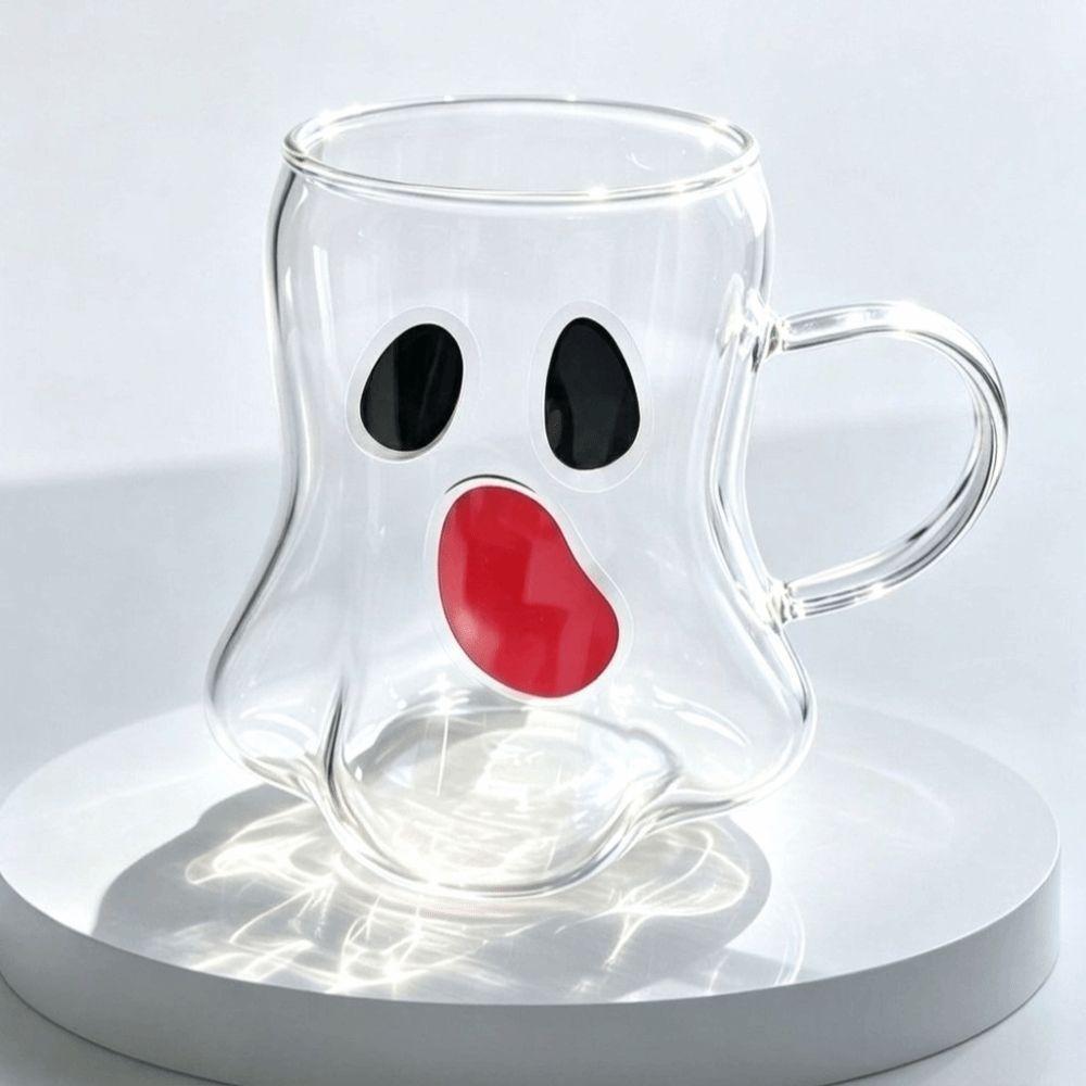 Borosilicate Glass Ghost Glass Cup with Handle Beer Cup Milk Cup Juice Cup Halloween Party
