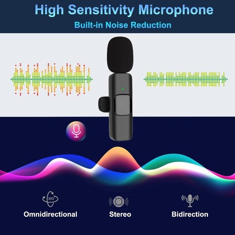Wireless Lavalier Microphone For iPhone 15/16/17 Series Android Devices Noise Cancelling Mini Lapel Microphone for Vlogging MicGood product