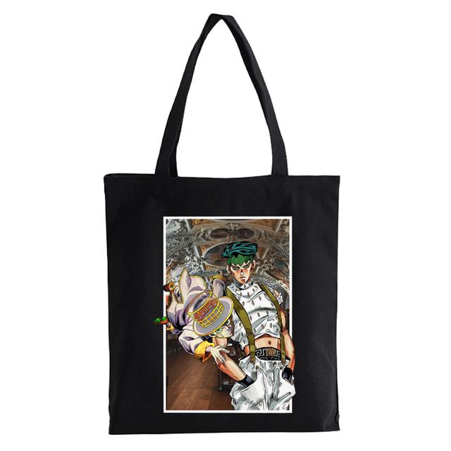 Japanische Anime JoJo Bizarre Adventure Einkaufstasche Manga wiederverwendbare Damen Canvas Tragetaschen Druck Eco Bag Shopper Schultertaschen