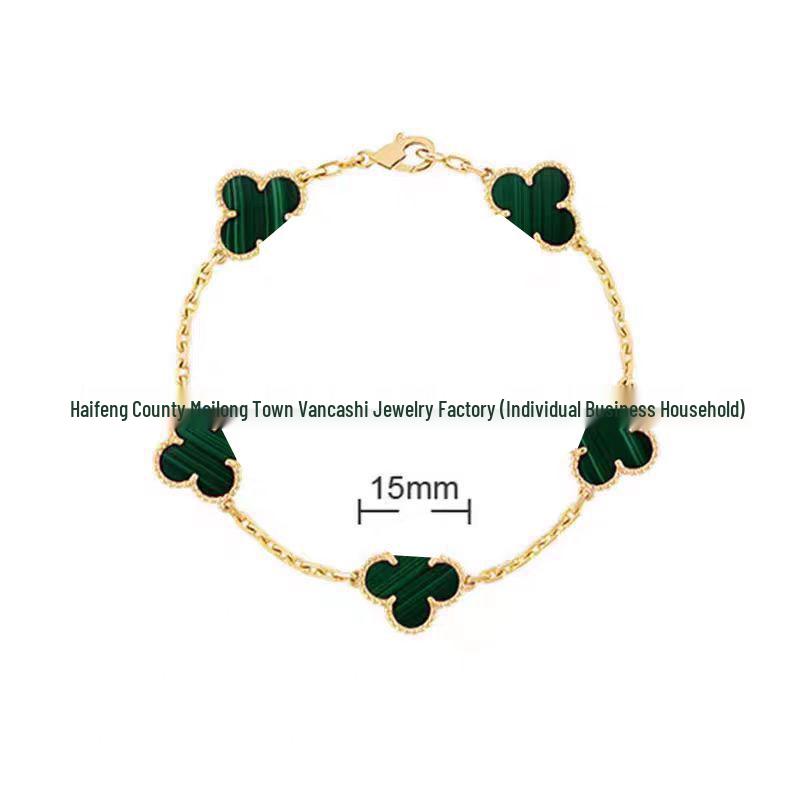 Bransoletka V Gold z Różowego Złota 18K z Koniczyną na Szczęście, Fioletowym Chalcedonem i Czerwonym Agatem dla Kobiet