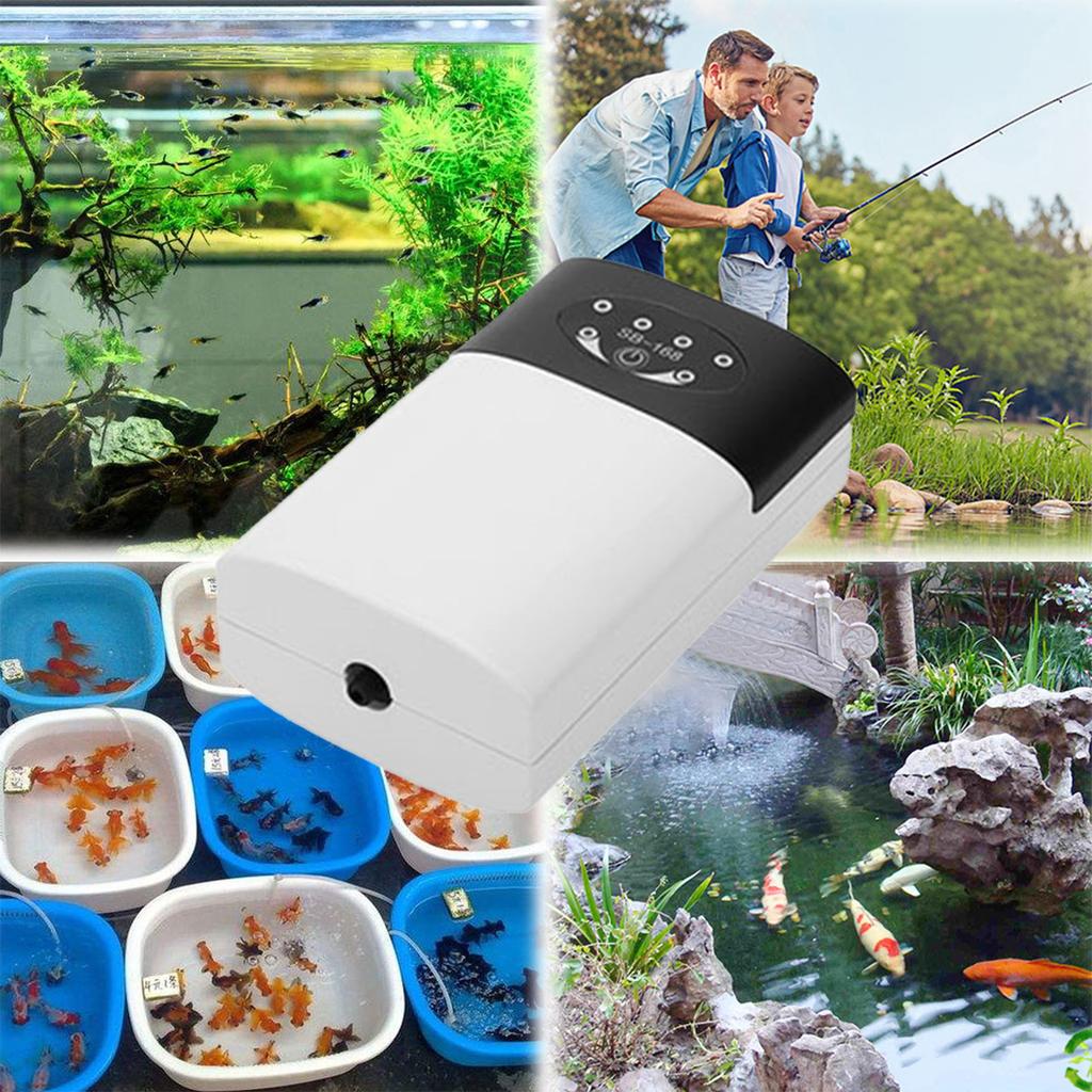 Oxygen Pump Fish Tank Oxygenator Aquarium Oxygen Aerator Pond Aerator Air Pump USB Rechargeable Fishing Aerator with