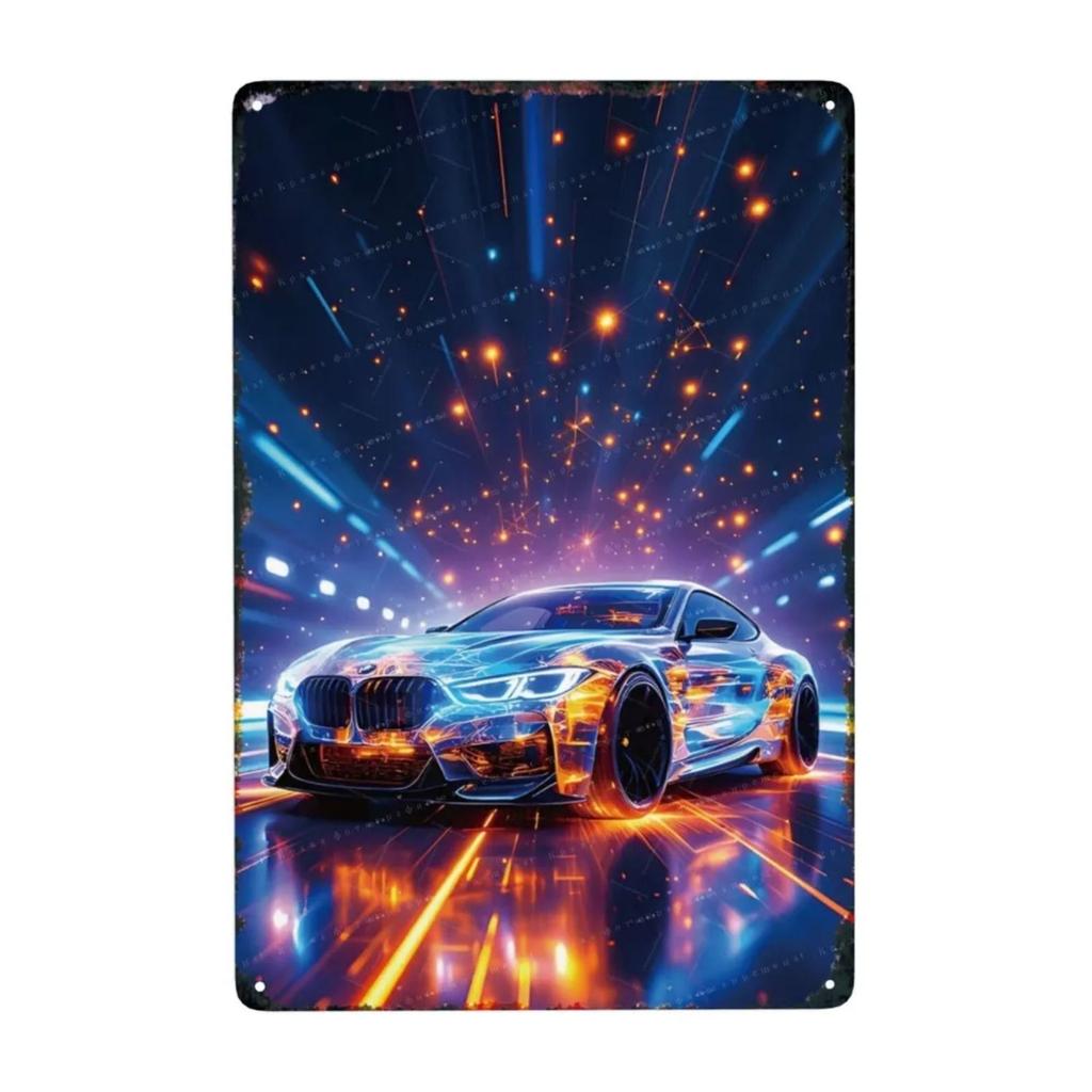 Metal Interior Sports Car Nameplate 20x30cm