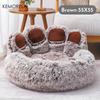 KEMORELA Creative Bear Paw-Shaped Plush Pet Nest Non-Slip Bottom Design Soft Cat Dog Nest Suitable for Small Pet Cats and Dogs