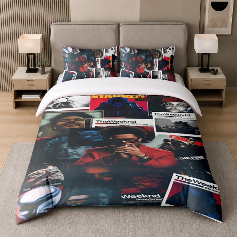 3Pcs Bed Set,The Weeknd 1 Duvet Cover and 2 Pillowcases, Printed Bedding Decor For Guest Room