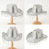 Reflective Star Cowboy Hats Disco Bride Hat Panama Hat for Bachelorette Party Cowboy Hats for Club Stage Live Shows