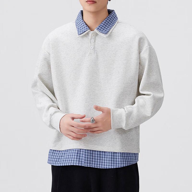 TUCANO Men's Faux Two-Piece Polo Collar Sweatshirt