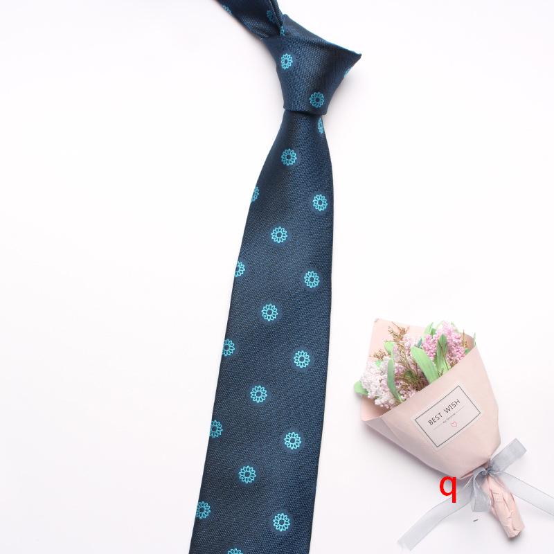 Navy Blue Series Oblique Striped Tie Men'S Business Flower 8Cm Polyester Silk Tie