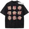 Unisex Washed Pink Vintage Tshirt Pokemon Jigglypuff Emoji Highquality Fabric for Home Leisure Travel Shopping