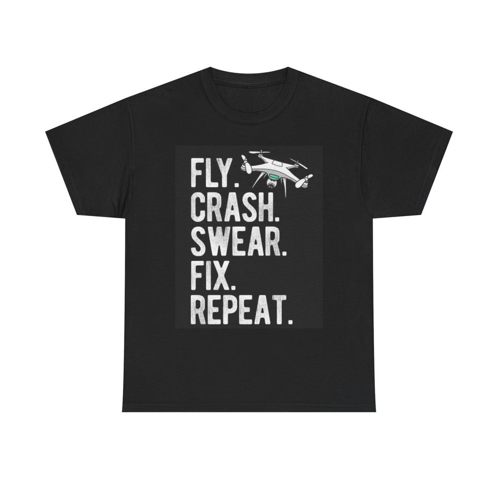 Funny Drone Pilot T Shirt Flying Graphic Unisex Heavy Cotton Tee