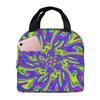 Psychedelic Rainbow Tie Dye Print Portable Lunch Boxes Waterproof Thermal Cooler Food Insulated Lunch Bag Kids School Children
