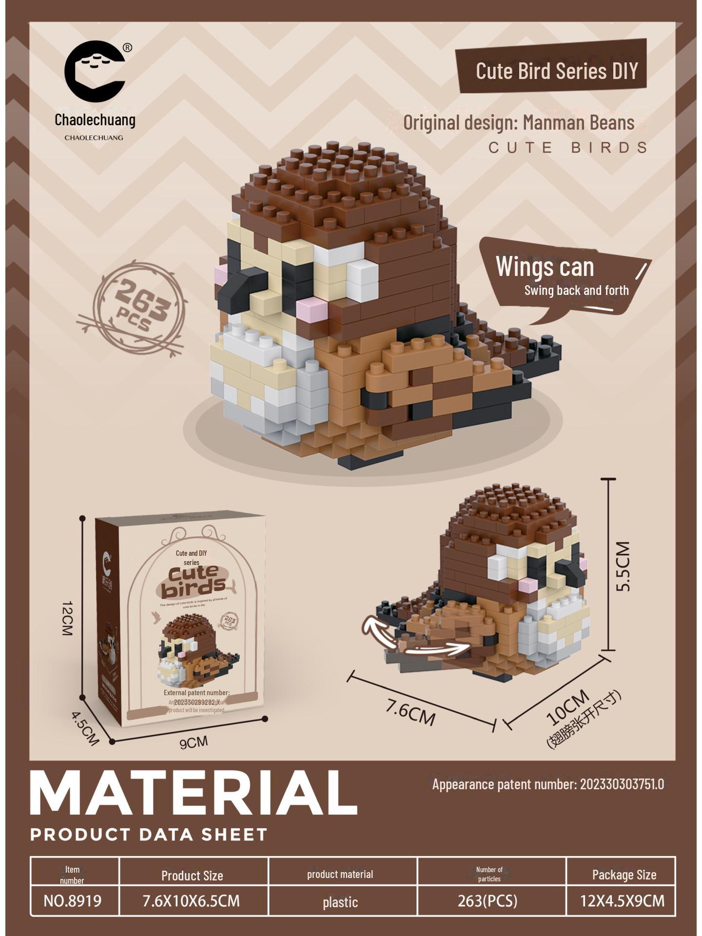 

Совместимые строительные блоки серии Creative Cute Bird — развивающие и расслабляющие игрушки