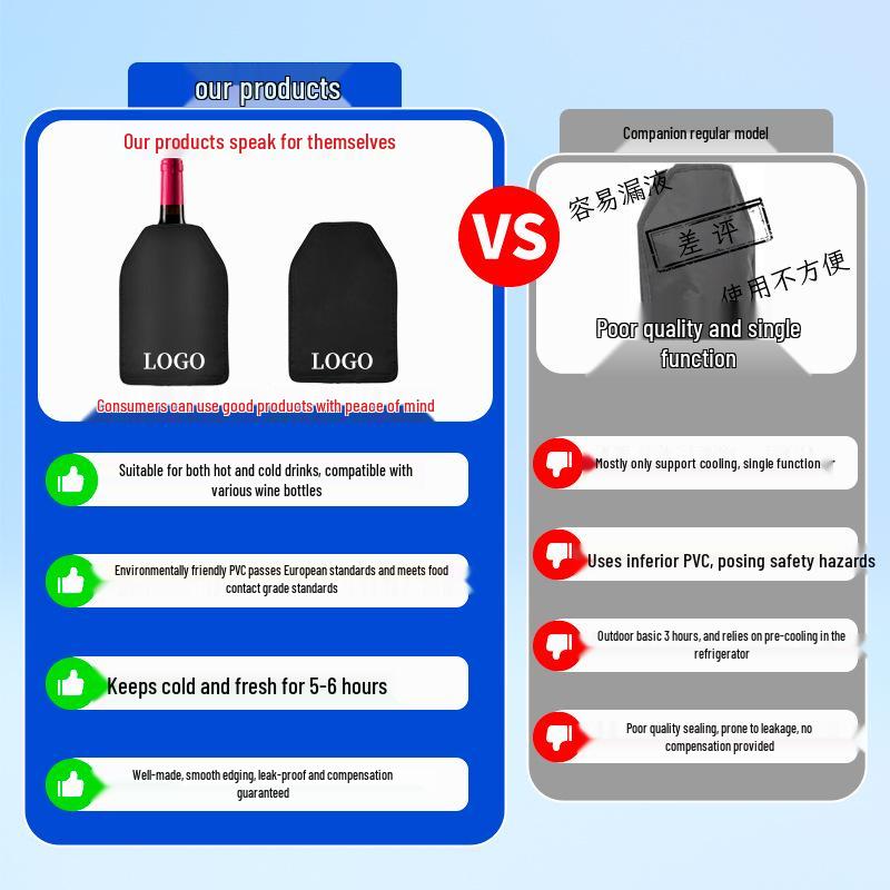 Cross-Border Cold Insulation Wine Sleeve: Gel Ice Pack for Hot/Cold Compress & Fresh Keeping, Customizable Polyester Bag