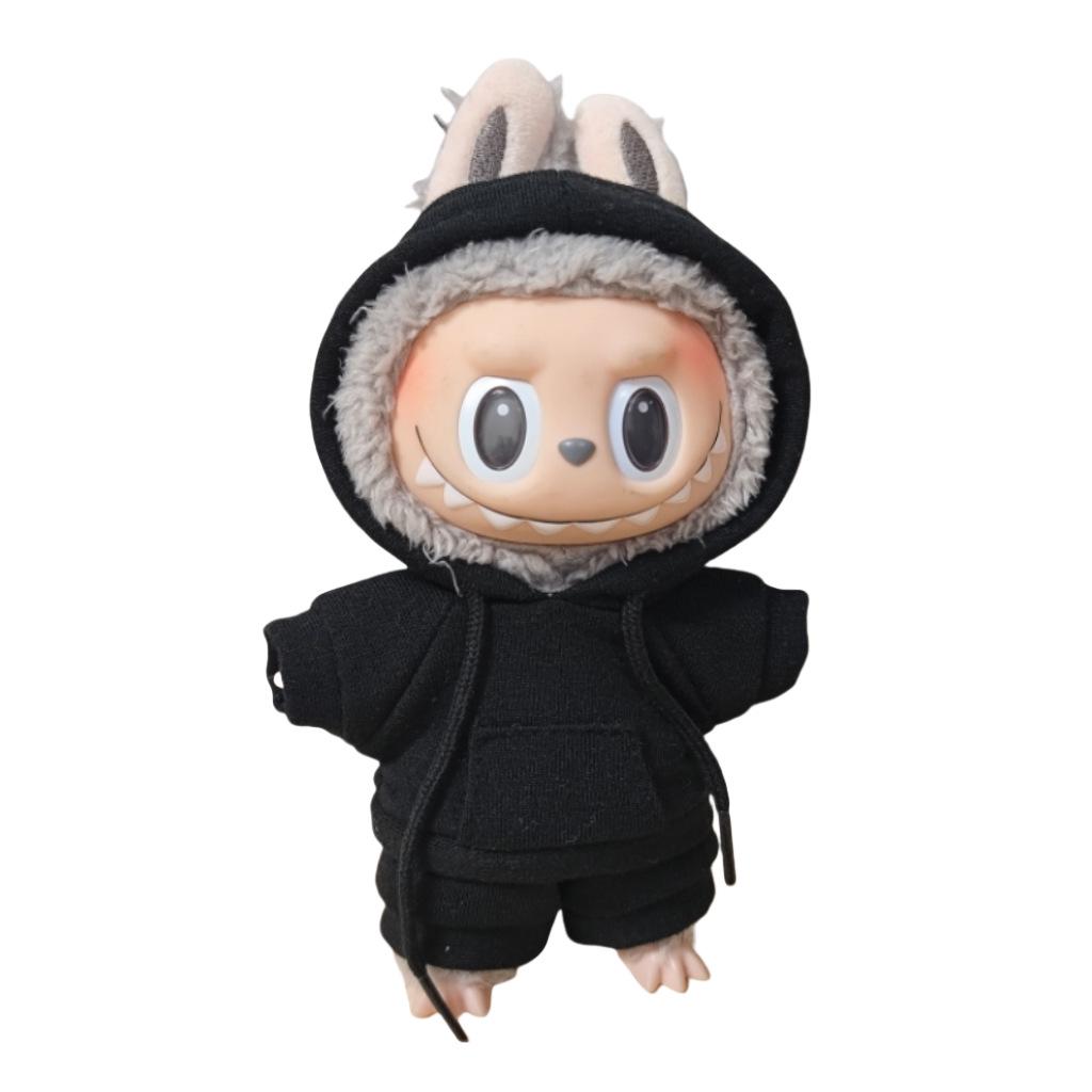 17CM Labubu Vinyl Macaron Blind Box: Casual Hoodie Set & Changeable Outfit Pendant