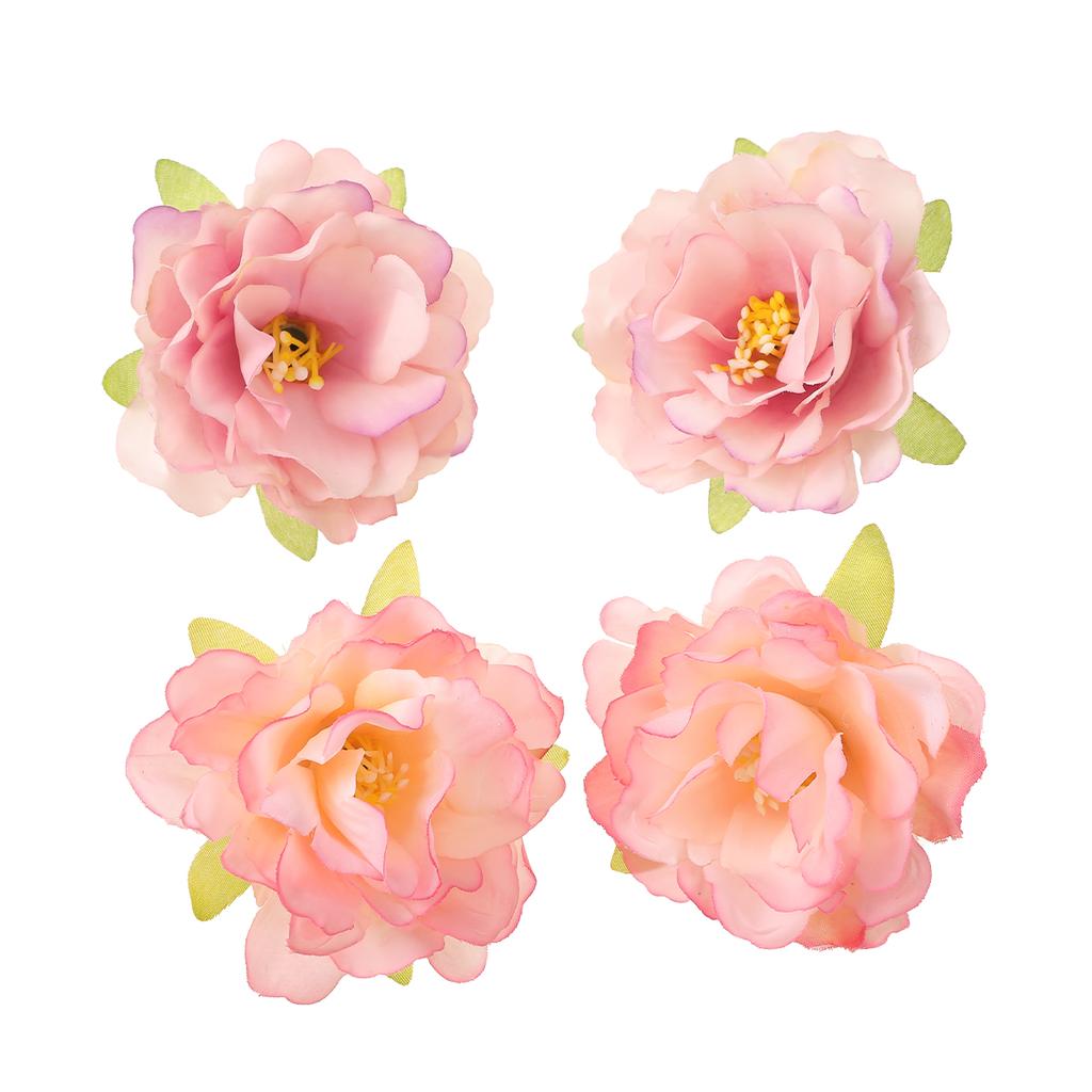 AWAYTR Fresh Pink Rosebud Flower Duckbill Hairpin Hair Clips Valentine Headwear Girl Hair Accessories Festival Gift