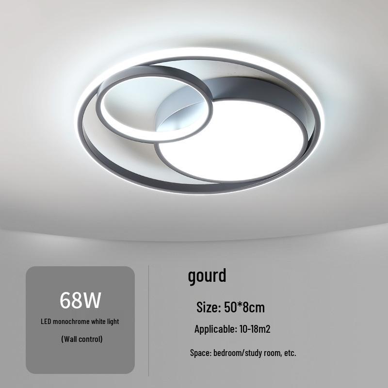 Nordic Modern LED Ceiling Light - Minimalist Black & White Design for Bedroom, Study, or Romantic Settings