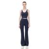 Women's Sleeveless Yoga Set: Nude Feel, Tummy Control, Micro Flare Pants & V-Neck Sports Bra with Chest Pads