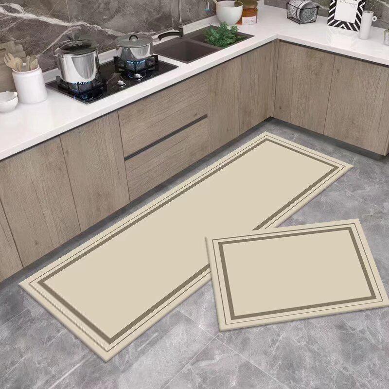 Stylish Non-Slip Kitchen Floor Mats: Dirt-Resistant, Water-Absorbing, Oil-Absorbing, Long Combination Set
