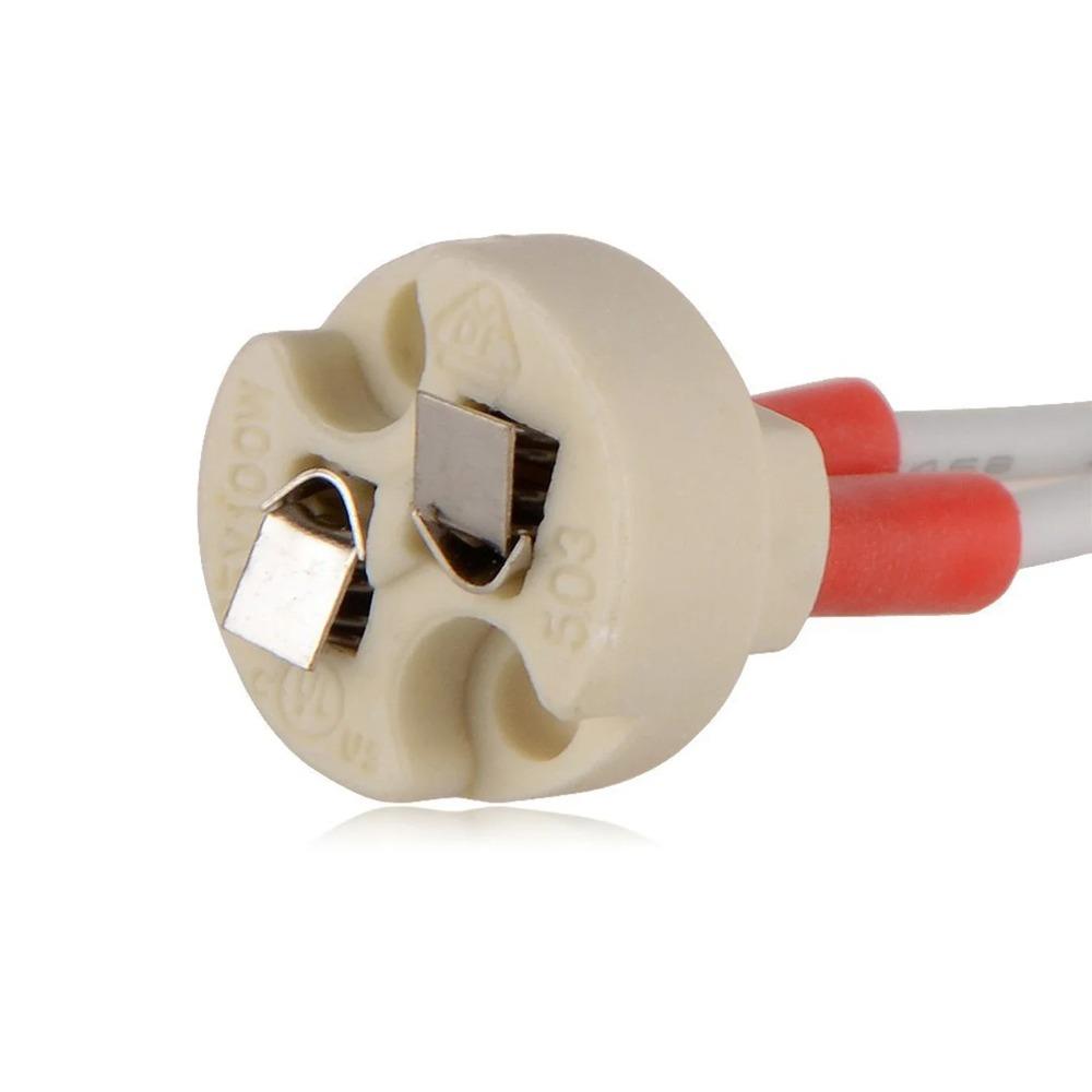 1/5PCS GU10 Ceramic Lamp Base Wire Connector MR16 MR11 Halogen Incandescent LED Bulb Holder Ceramic Base Socket Lighting Fixture