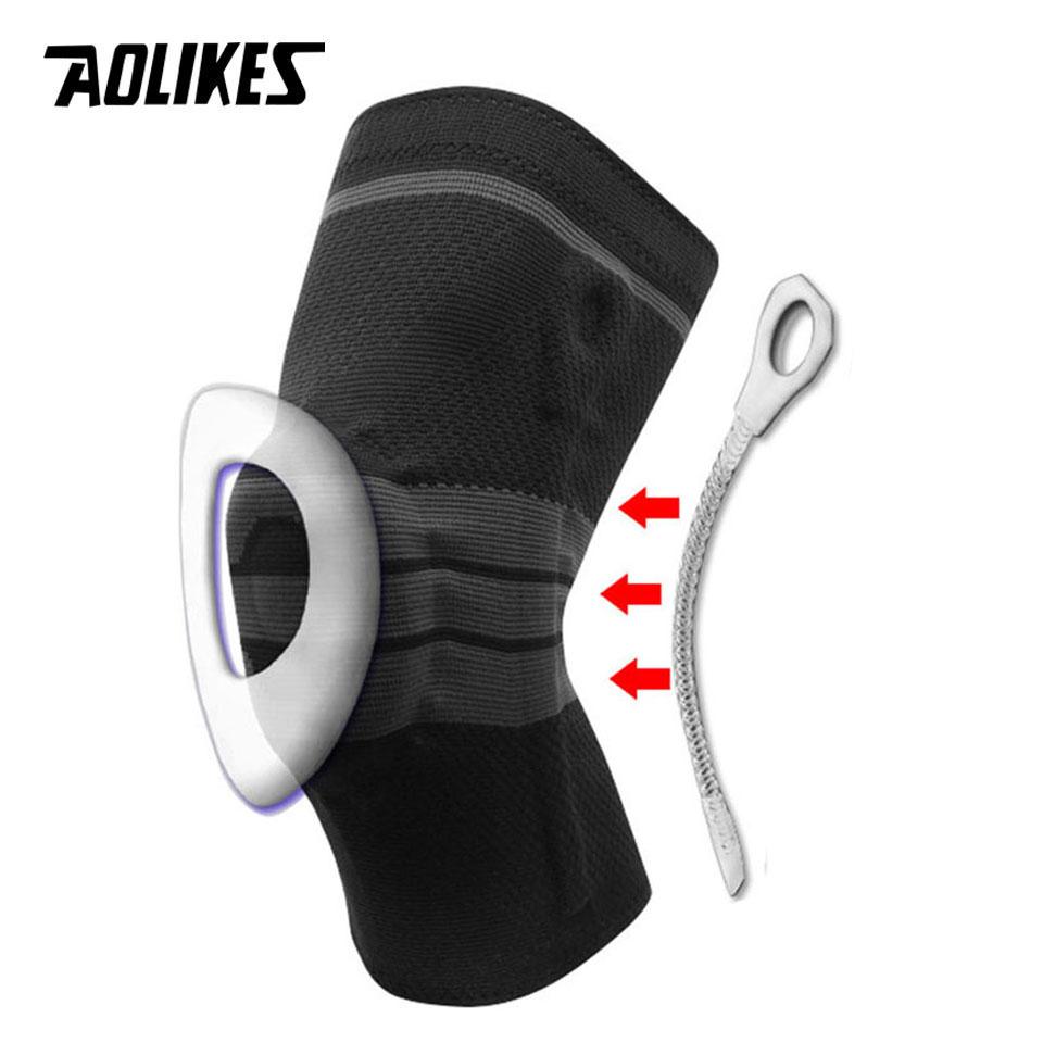 

Aolikes Knee Brace For Men Women Silicone Gel Spring Support Knee Pads Workout Meniscus Tear Joint Pain Relief Knee Sleeve L