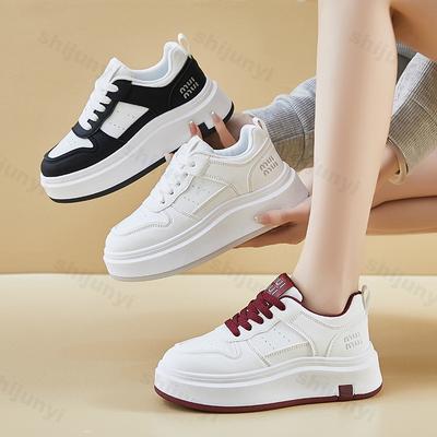Casual Women's Shoes 2025 Spring Autumn Platforms Sneakers Comfortable Flat Shoes Lace Up Non Slip Vulcanized Shoes