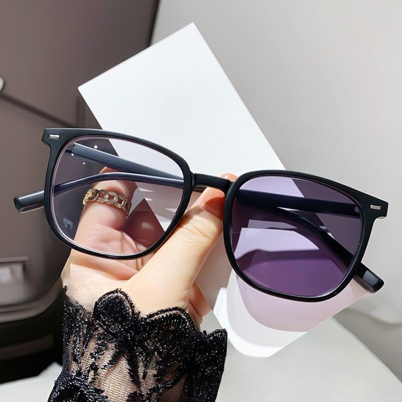 Internet Celebrity Without Makeup, Big Frame, Big Face, Small Glasses Frame, Men's Myopia Glasses, Women's Anti-blue Light Color-changing Glasses