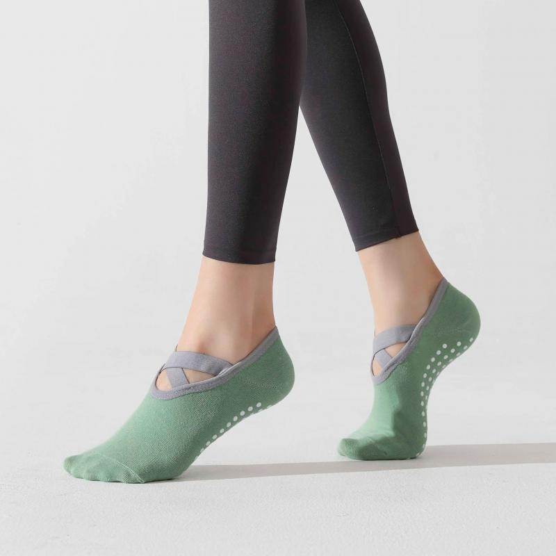 5 Pairs socks Yoga for Women Nylon Pure Cotton Non Slip Section Bandage Sports Ballet Dance Sock Moisture Absorption