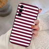 Burgundy White Stripe Pattern Phone Case For Samsung Galaxy A73,A72,A71,A70,A53,A52,A51,Soft Silicone Black Cover