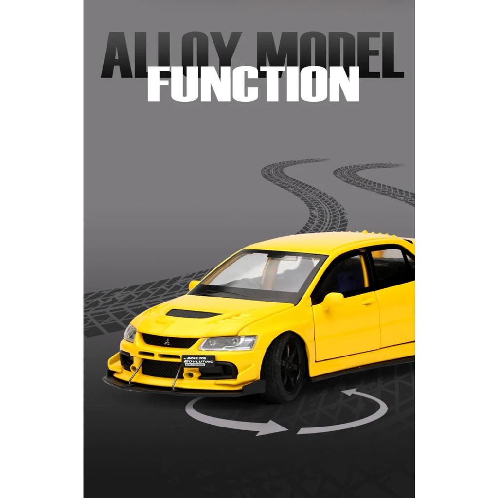 1/32 Mitsubishis Lancer Evolution Alloy Sports Car Model Diecasts Metal Racing Vehicles Car Model Sound and Light Kids Toys Gift