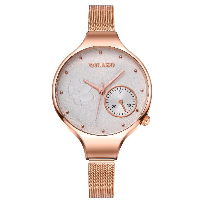 

Популярные женские часы с одним циферблатом и большим циферблатом женские часы женские часы Milan с сетчатым ремешком кварцевые белый