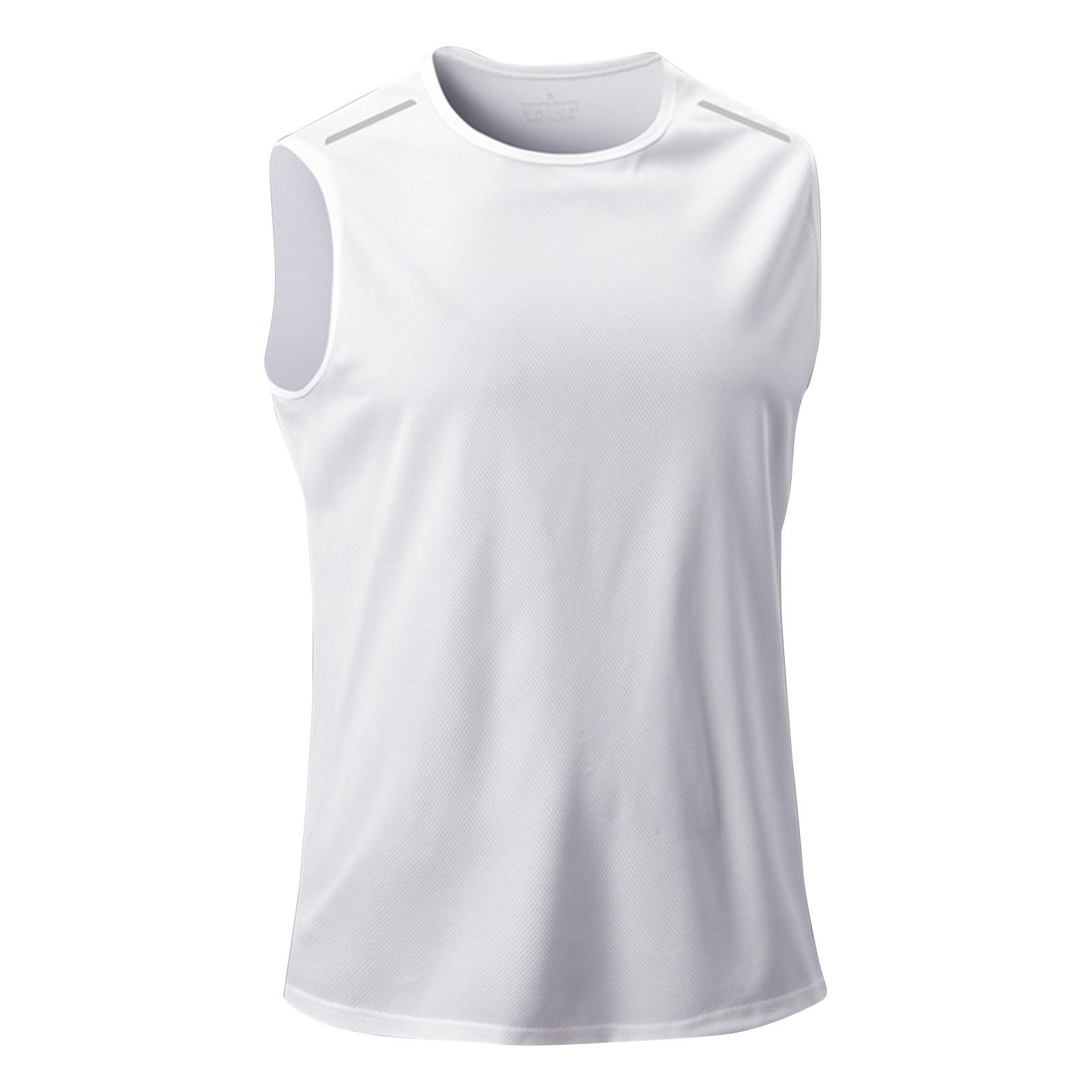 

Мужской летний спортивный жилет без рукавов свободная футболка тонкий быстросохнущий фитнес-жилет - «НОЧНАЯ ТРЕНИРОВКА» XL белый