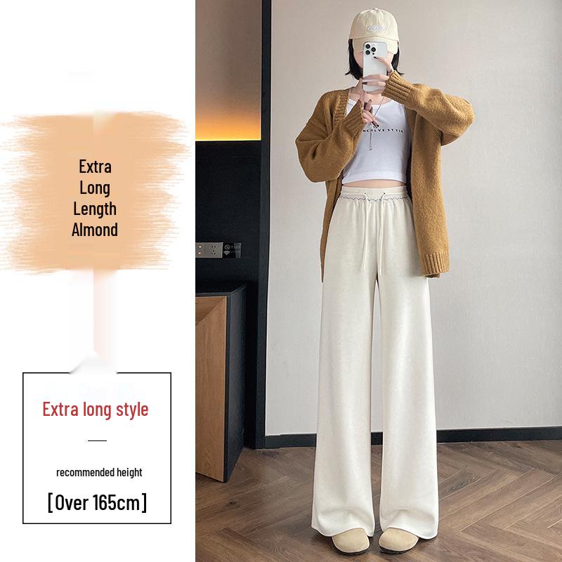 

2026 Autumn/Winter Women s High Waist Wide Leg Cashmere Velvet Straight-Leg Pants 2XL