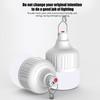 Outdoor LED USB Rechargeable Light Bulb 120W Portable Emergency Light Bulb with Hook for Night Market Stalls Household Power Failure