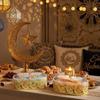 1Pc Eid Mubarak Serving Platter with Lid Ramadan Dessert Tray Food Storage Box Jar