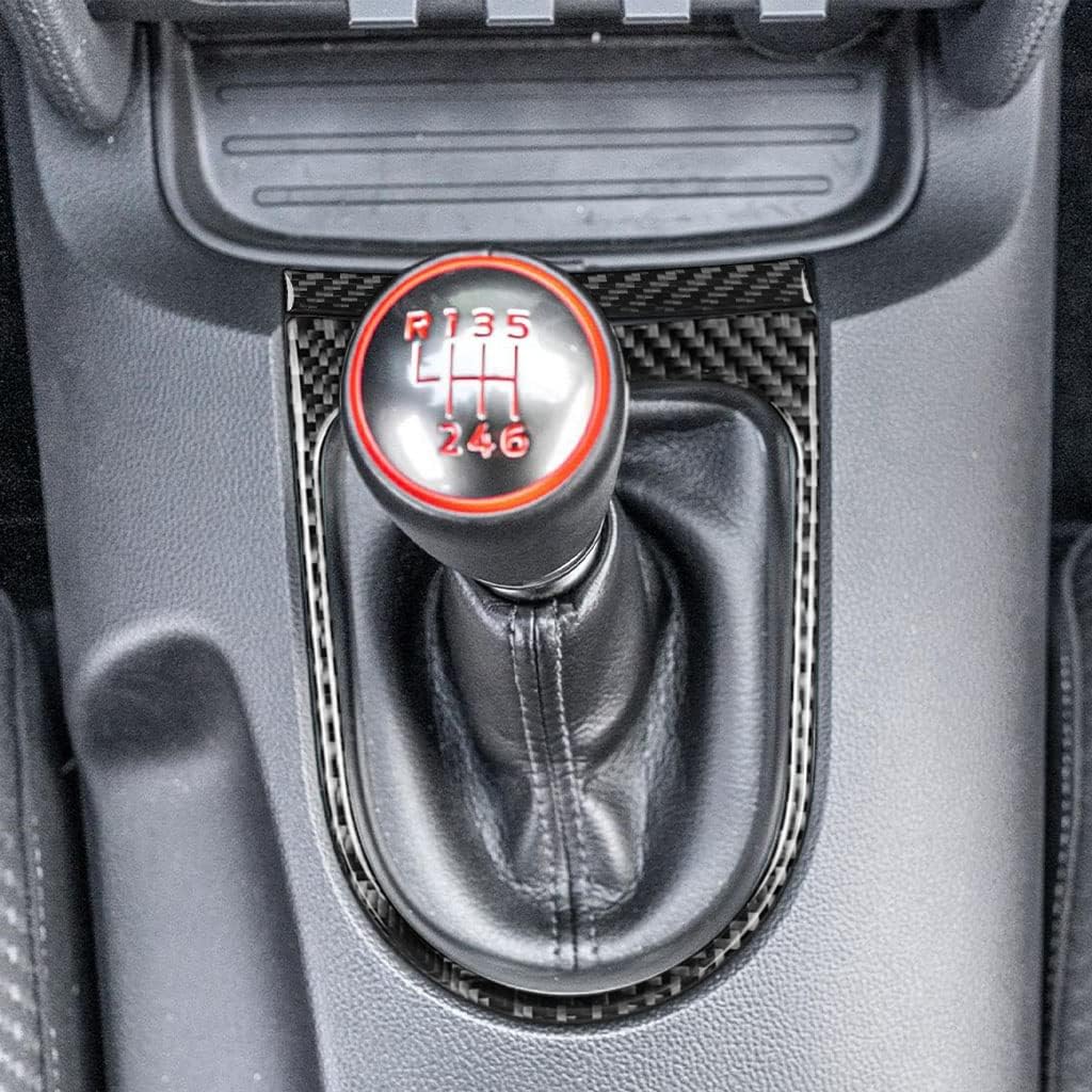 NVCNX Real Carbon Fiber Compatible with Ford Mustang GT 2015- 2016 2017 2018 Accessories Car Gear Shift Frame Cover Interior Trim Sticker Decal