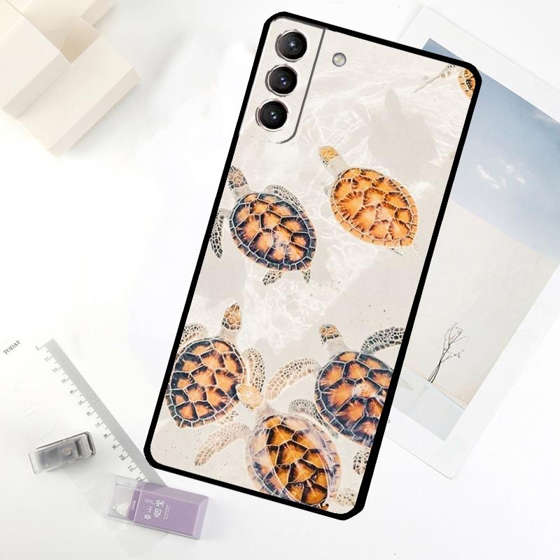 warming green turtles Phone Case For Samsung Galaxy S25 S26 Ultra S20 S21 S22 S23 S24 Ultra S10 Plus S25 FE Cover