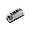 6 Circuit Automotive Fuses Block with LED Indicators 30A Per Slot Waterproof Design Fuses Holder For Motorcycle Use