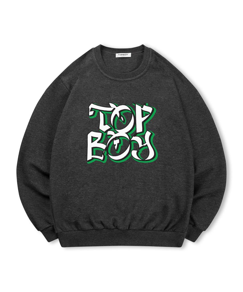 TOPBOY [Non-Fleece Or Fleece] Street Painting Print Sweatshirt (Type C)