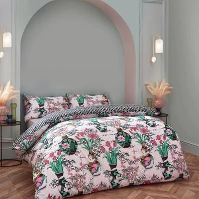 Conjunto de capa de edredon floral Ishiko