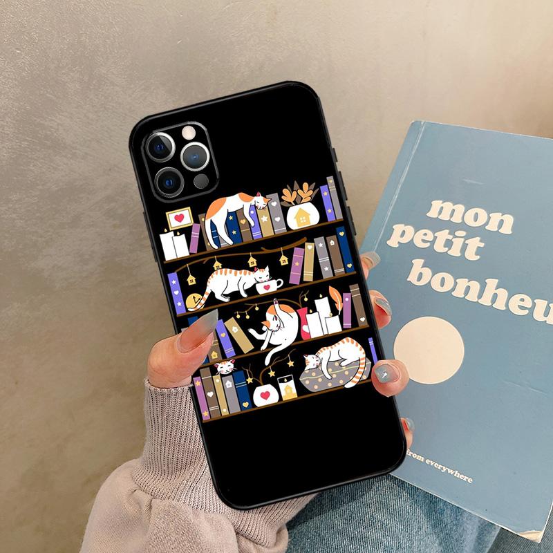 

Library Magic cats Kitten Case For 17 Air iPhone 16 15 14 13 12 11 Pro Max 12 mini XR 15 16 Plus 16e Back Cover Shell iPhone 16 Plus