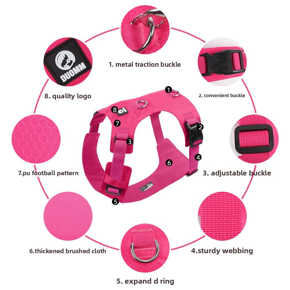 New design of lightweight folding process of dog chest strap, football pattern wear-resistant dog leash