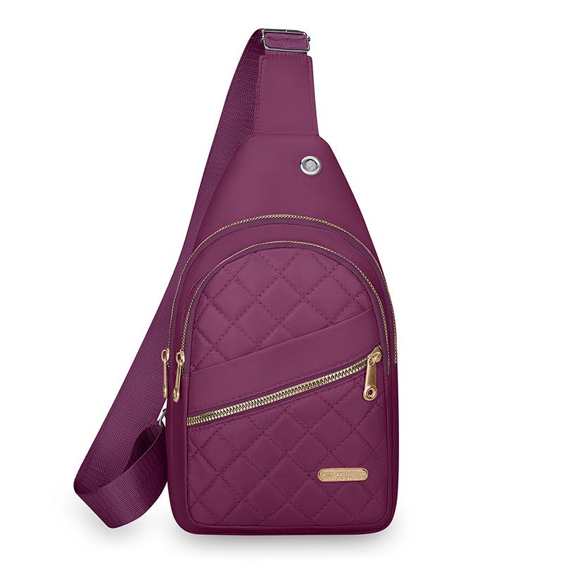 Women's Diamond Lattice Fashion Chest Bag - Versatile Large-Capacity Single Shoulder & Crossbody Bag for Commuting
