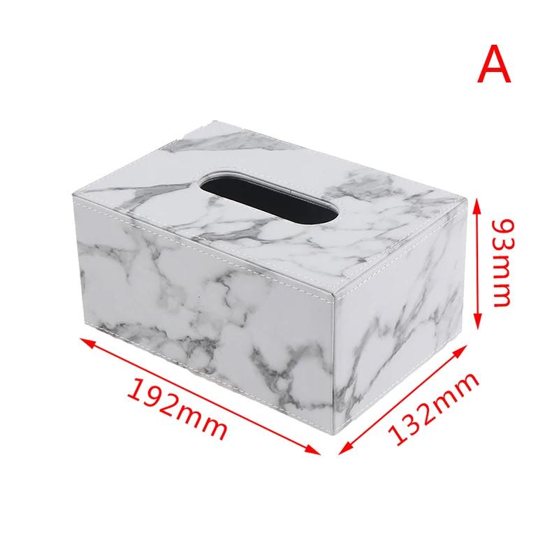 Perfect Modern Marble Rectangle Faux Leather Tissue Box Napkin Toilet Paper Holder Case Dispenser Home Decoratio