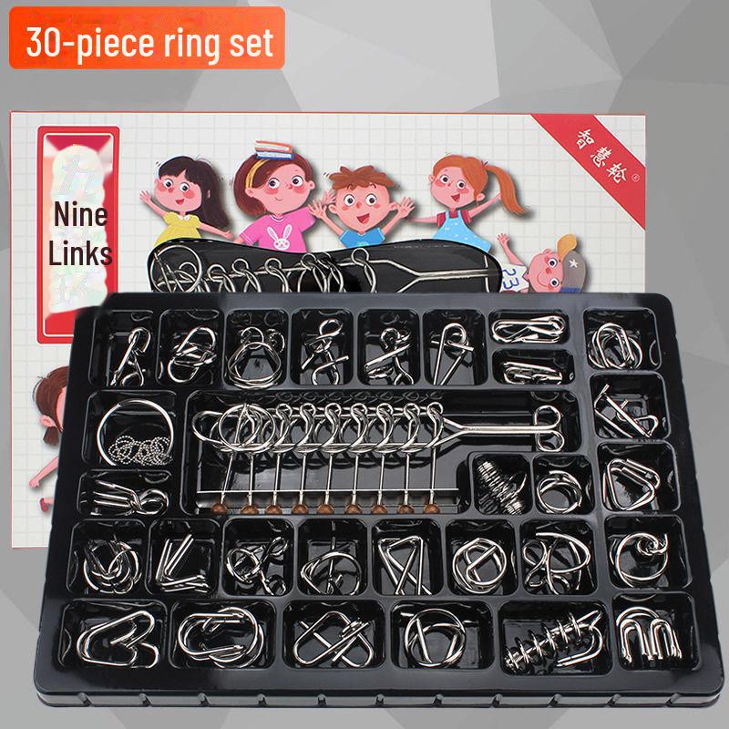 Neungliedriges Luban-Schloss: Lernspielzeug für Erwachsene zum Entsperren des Kongming-Schlosses und zur Förderung der Intelligenz von Kindern