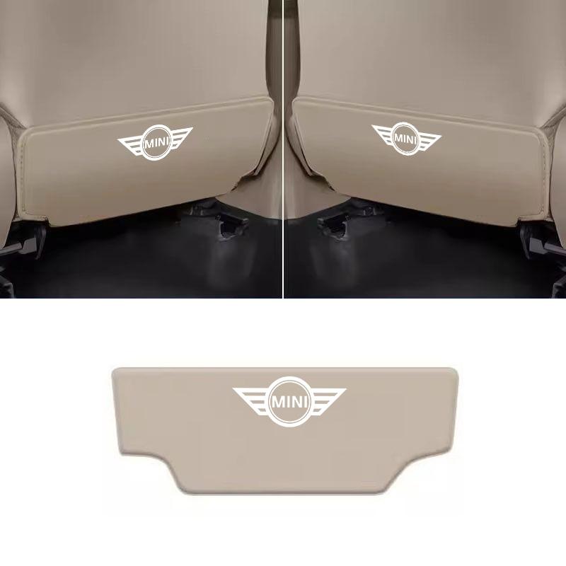 Car Emblem Seat Back Protector Mat Leather Prevent Dirty Anti Kick Pad For BMW MINI Cooper One S JWC R55 R56 F56 R57 R58 R59 R60