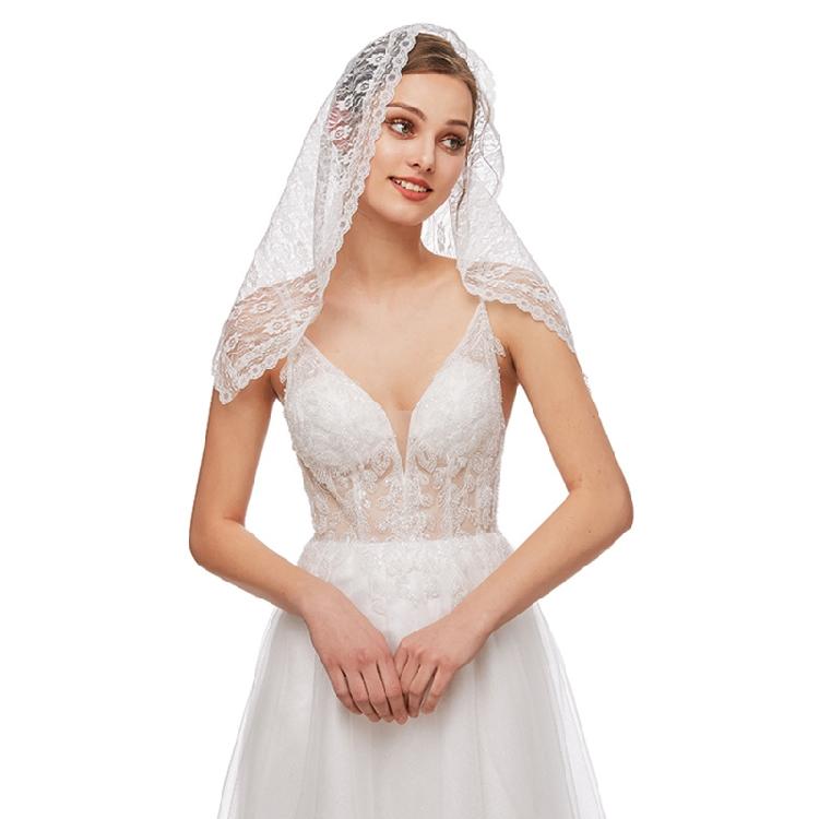 Lace Mantilla Veil Soft & Comfortable Floral Design for Head Covering for Women