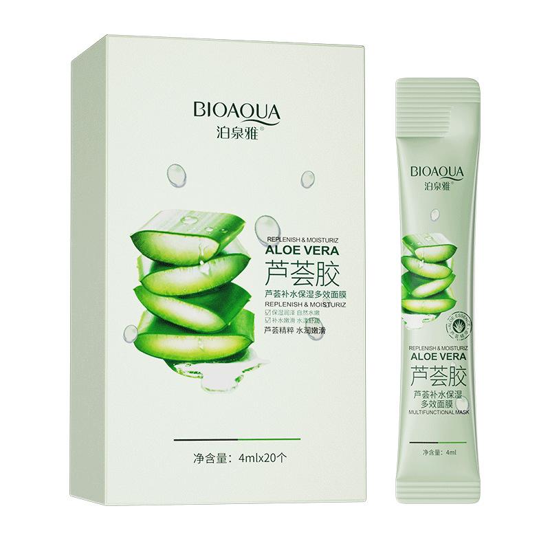 20pcs Aloe Vera Gel Portable Facial Mask Soothing And Repairing After Moisturizing Hydrating Shrink Pores Sleep Mask Skin Care